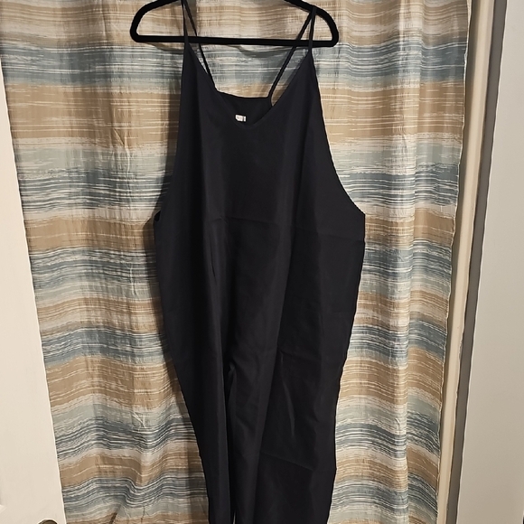 Black Womens Plus Unstructured/Sleeveless Jumpsuit - Picture 1 of 6